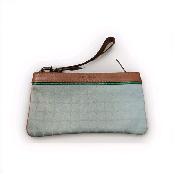 Kate Spade Jane Street Wristlet Pouch Tan Zippered Bag New York - Picture 1 of 8